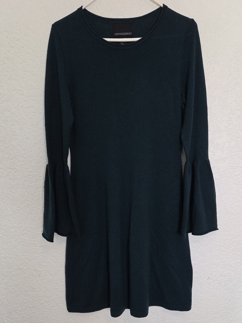 Cynthia Rowley Forest Green Merino Wool Dress, Size M